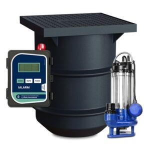 BIA-250PSFB120GS2-ALM - 250L Tank, B120GS2 Grinder Pump and iALARM Controller